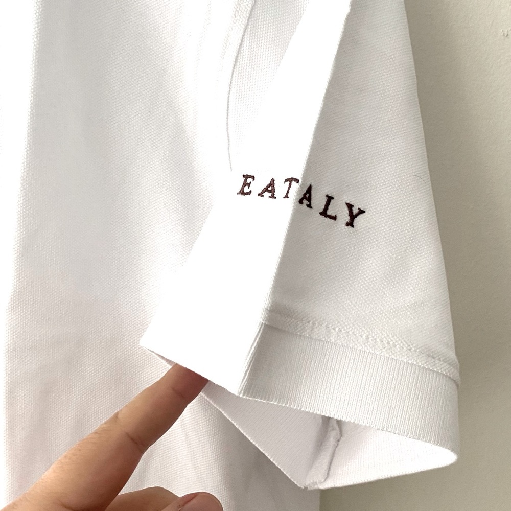 NWT EATALY Women’s White Golf/Polo Short Sleeve Shirt SZ L.